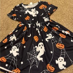 SHEIN Black and Orange Halloween Dress
